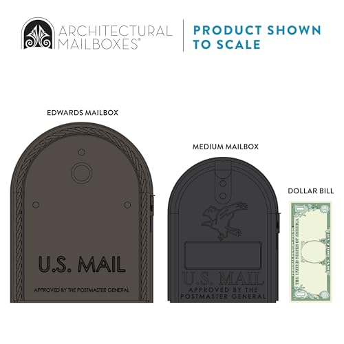 Architectural Mailboxes Edwards™ Weather-Resistant Steel Metal Post Mounted Mail Box for Outside, Bronze, Large Curbside Mailbox, USPS Approved for Residential Delivery by ARCHITECTURAL MAILBOXES - Image 8