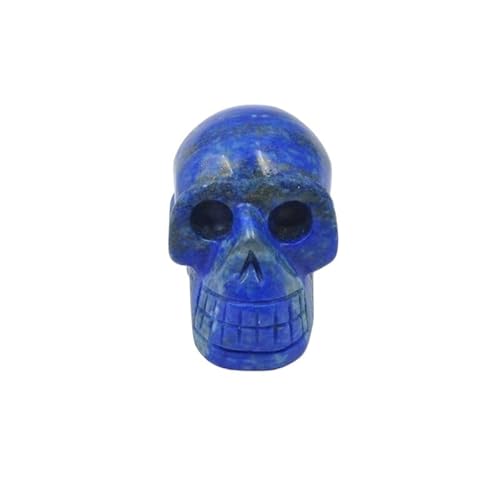 HXSCOO 1.5" Length Natural Crazy Lace Agate Carved Crystal Gemstone Human Skull Head Carving Sculpture (Color : 38mm, Size : 1)