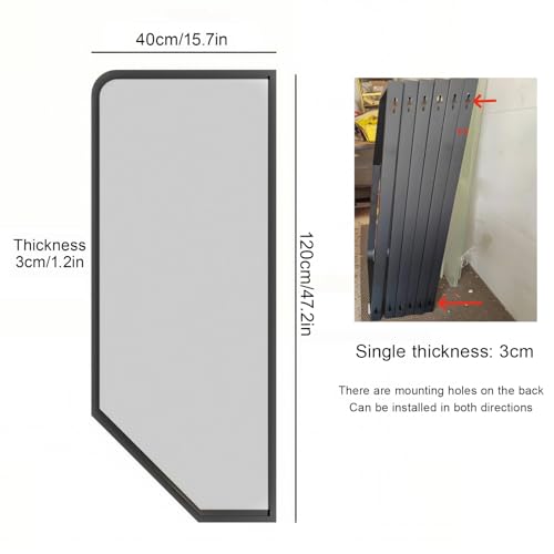 Deflector de privacidad para orinal de pared en vidrio templado para baño y comercio, 3 unidades 8