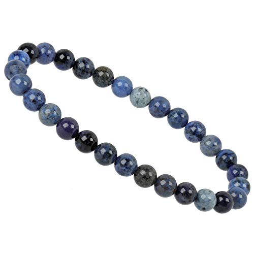 ELEDORO PowerBead Flex Bracelet en pierres précieuses 6 mm, 17 centimeters, Pierre précieuse Véritable dumortiérite, Dumortiérite Cover