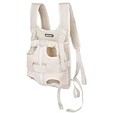Mochila para Mascotas, Mochila Ajustable para, Mochila Transpirable para Gatos, para Perros pequeños y medianos, Gatos y Cachorros (Beige, Small)