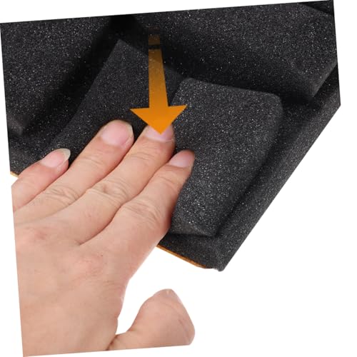 12 Piezas Paneles Acústicos de Cabeza de Hongo de Alta Densidad Auto-adhesivos para Aislamiento y Absorción de Sonido en Estudios con Diseño a Rayas Dobles Negro miniatura 3