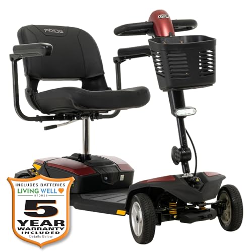 Pride Go Go Endurance LI (Lithium Batteries) 4-Wheel Mobility Scooter, with 5-Year Extended Warr (Red, 16 AH Battery, 20