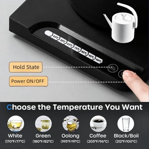 Hervidor eléctrico con control de temperatura 1L negro miniatura 3