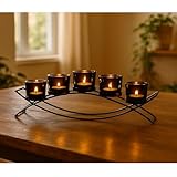 Seraphic Centro de mesa de arco de hierro para decoración de Halloween, 5 tazas