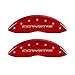 MGP Brake Caliper Covers for 2005-2013 Chevrolet Corvette - C6 Z51 Package - Red Powder-Coated Finish, Engraved Silver Corvette Logo, Front and Rear Aluminum Caliper Covers (Set of 4)