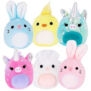 ArtCreativity Bulk Easter Stuffed Animals for Kids Set of 6 Plush Easter Toys in Pastel Colors Chick Bunny Unicorn and Lamb Designs Easter Basket Stuffers for Ages 3 and Up