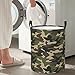 Gbuzozie 62L Round Laundry Hamper Camouflage Pattern Storage Basket Waterproof Coating Green Camo Organizer Bin For Nursery Clothes Toys