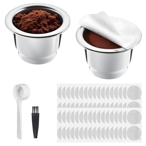 Image of Supvox 2Pcs Reusable Stainless Steel Coffee Pods Compatible with Nespresso