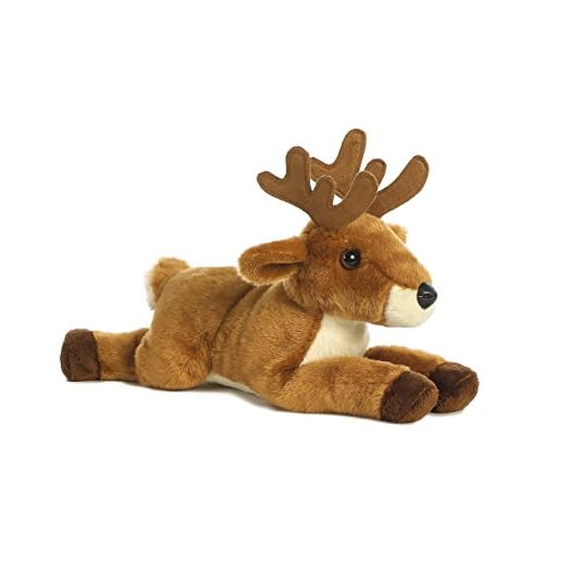 Aurora® Adorable Flopsie™ White Tailed Buck Stuffed Animal - Playful Ease - Timeless Companions - Brown 12 Inches