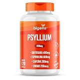 Bigens Psyllium Complex, Fibras + Quitosana + Espirulina + Cafeína Anidra + Cromo, 120 Cápsulas, Suplemento Vitamínico