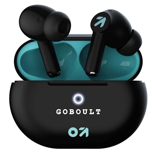 GOBOULT K40 True Wireless in Ear Earbuds with 48H Playtime, Clear Calling 4 Mics, 45ms Low Latency Gaming, 13mm Bass Drivers, Type-C Fast Charging, BTv 5.3 Ear Buds (Electric Black) view 1