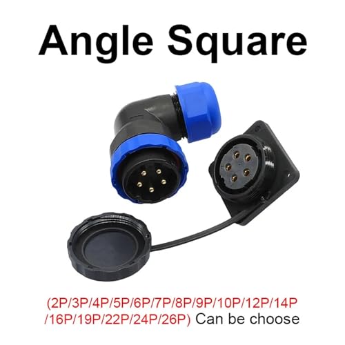 Conector SP28 estanco IP68 de 2 pines con ángulo cuadrado para conexiones premium 2