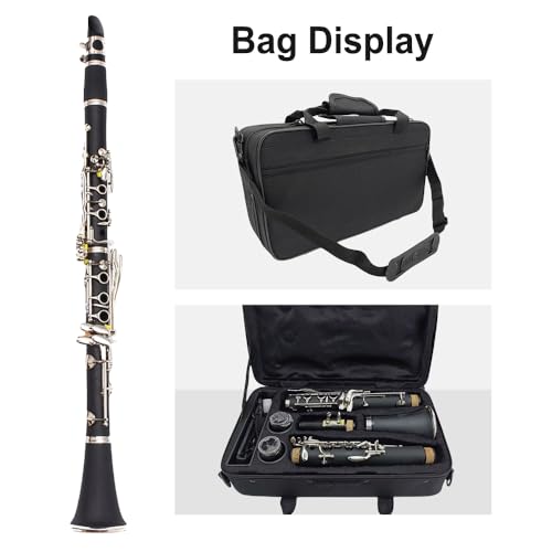 image for Yinfente Bb Clarinet for Beginner 17 Key Nickel-plated Ebonite b Flat 