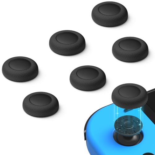 Meliya 6-Pack Replacement Joystick Thumb Grips for Nintendo Switch/OLED/Lite – Anti-Slip TPU Diamond Texture Analog Stick Covers, Joy-Con Controller Repair Kit Accessories