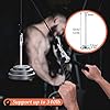 U/R Fitness LAT and Lift Pulley System with 2 Handles,Muscle Strength Training Machine for Triceps Pull Down, Biceps Curl, Back, Forearm, Shoulder-Multi Purpose Exercise Equipment for Home Workouts