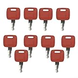 Zündschlüsselsatz für Traktorlader Bagger, 10 Stück RE183935 RE71557 RE43492 Ersatzschlüssel, Schwerlastausrüstung Zündschalter, Landmaschinen für Ersatzteile