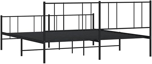 Miniatura 51 de YAFF Marco de cama de metal de 81.5 x 41.3 x 35.4 pulgadas, marco de cama de plataforma de acero resistente con cabecero, no necesita somier, sin