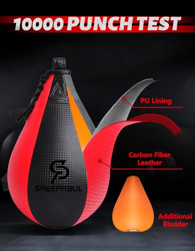 image for SAEEPABUL Speed Bag,Speed Bag for Boxing,PU Leather Reflex Training Pe