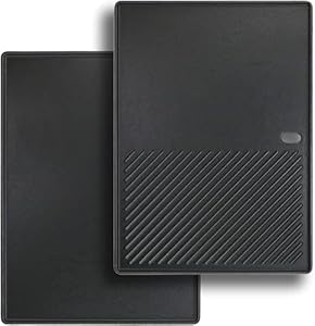 GFTIME 43 x 32cm Cast Iron Griddle for Landmann EMAILLEE Triton 3 and 4 Burner 13190, Enders Boston 4, Enders Monroe PRO 4, Enders Boston 6, BBQ Grill Plate for Gas BBQ Egg Meat Frying BBQ, 1 Pack