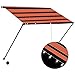 Mogou Auvent de Terrasse Store de Balcon Extérieur Auvent Rétractable Store pour Pergola Auvent rétractable avec LED 200x150 cm Orange et Marron