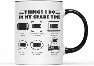 in My Spare Time Nin Console Mug - Boys Men Gamer Gaming Gifts Present Idea Teenager Teen Nerdy Video Game Controller Gadget Birthday Christmas Ceramic Tea Coffee Cup (Black Handle Prime)
