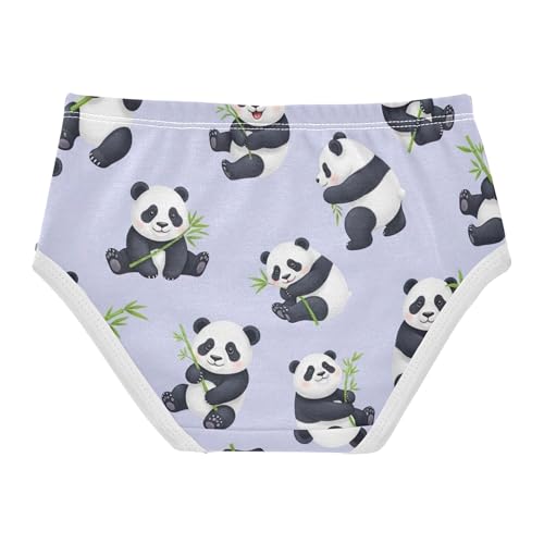 Cute Cartoon Pandas Plant Print Purple Girl Panties Cute Toddler Underwear Floral Cotton Flower Briefs Girls Undies 2t2