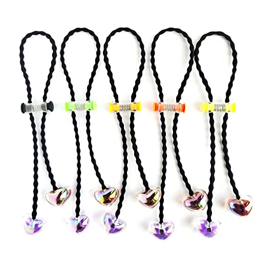 MILAMIYA Puff Ponytail Ties Adjustable Length Hairband Long Cushioned Headband Ties for Kids Grils Women with Thick, Braided, Kinky, Curly, Natural Hair | Hair Tie Gifts (Style-A（Pack of 5）)