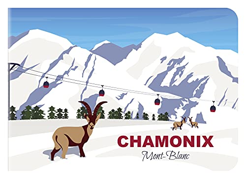 Clairefontaine 406009C - Notizheft mit Fadenbindung, 24 Blatt, blanko elfenbein, Kollektion Frankreich, DIN A6 Querformat, Chamonix, 1 Stück Cover