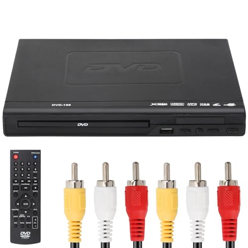 DVD Player, LASIEYO DVD Player VCD Player for TV with AV Cable, CD Player USB Multifunction Player with Remote Controller for Home Stereo System
