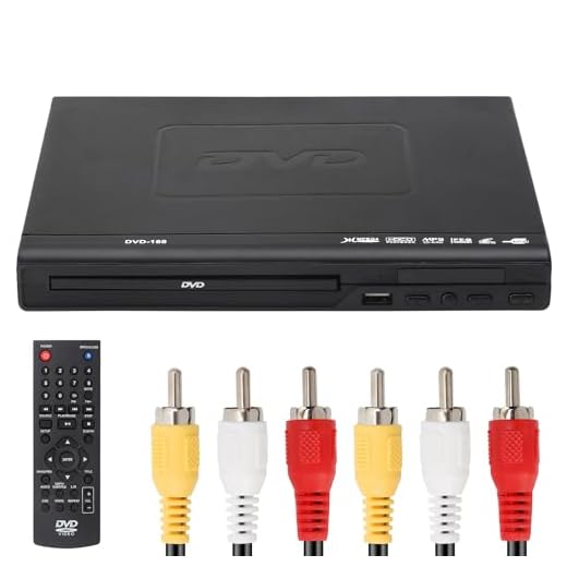Lecteur DVD LASIEYO Lecteur DVD VCD pour TV avec câble AV, lecteur CD USB multifonction avec télécommande pour système stéréo domestique
