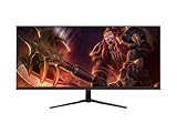 Gawfolk UltraWide Monitor 34 Zoll IPS, Gaming PC Bildschirm 165Hz 3440×1440P, 21:9 Rahmenloses Computerbildschirm mit FreeSync, HDMI, DisplayPort