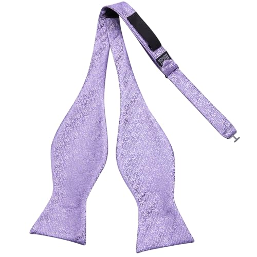 Image of Dubulle Self Tie Bow Ties and Lapel Pin for Men Paisley Solid Mens Bowtie and Handkerchief Cufflinks Set Wedding