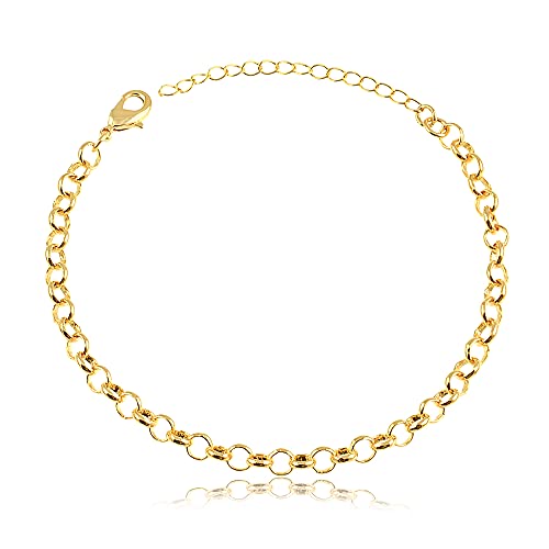 Pulseira grossa com design de elo português folheado em ouro 18k