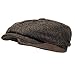Borges & Scott Lomond Schirmmütze Newsboy – Schiebermütze aus 100% handgewebter Wolle - Harris Tweed - wasserabweisend - Kaffee 56cm