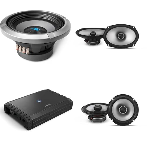 Alpine S2-A55V S-Series Class-D 5-Channel Amplifier, Hi-Res Certified, 40W x 4 + 200W x 1 @ 4 ?, 60W x 4 +300W x 1 @ 2 ? w/ S2-S69, S2-S65 & S2-W8D4 8