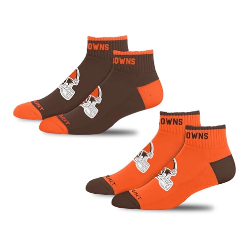 For Bare Feet NFL CLEVELAND BROWNS Front and Center 2 Pack Team Colors Large