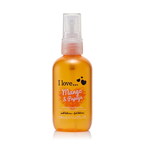 I LOVE Mango and Papaya Refreshing Body Spritzer - Body Mist Fragrance - Long Lasting Body Spray with Fruity Mango and Papaya Fragrance - 3.4 oz