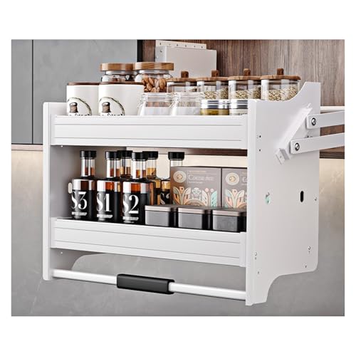 Étagère de rangement murale de cuisine blanche à 2 niveaux 46x26x53cm