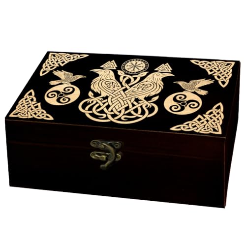 arricraft 1 Pc Wooden Keepsake Storage Box, Viking Rope Knot