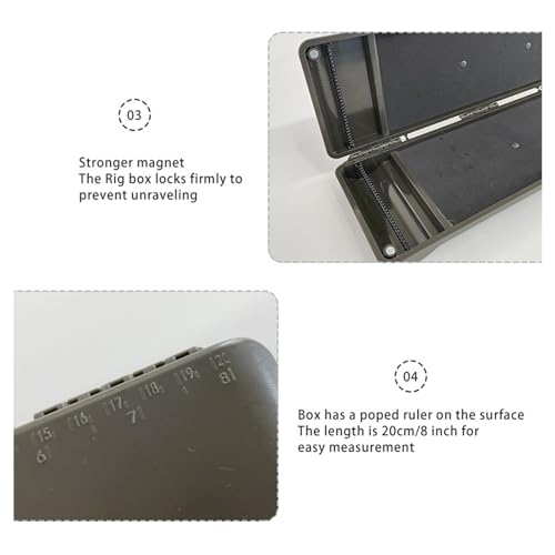 Boîte de plate-form carpe ABS verte avec 10 épingles pour montage de lignes - 7