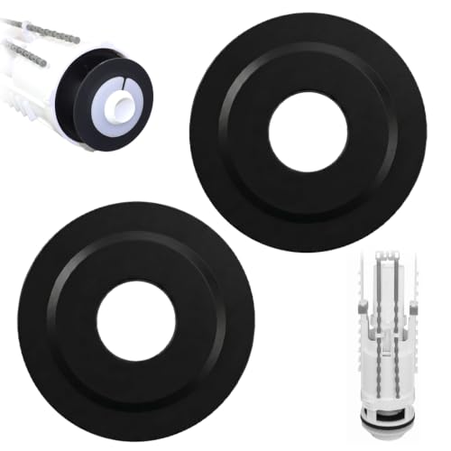 DUSPAK 2 Pièces Joint Chasse d'Eau WC Toilette pour Siamp Skipper 45 Storm 33A | Joints Valve Chasse Accessoire pour Réservoir WC,24mm ID 72mm OD, Silicone, Résistant Vieillissement,Noir/Blanc