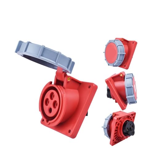 Enchufe industrial 16A 220V estanco con toma corriente empotrable para panel IP67 8