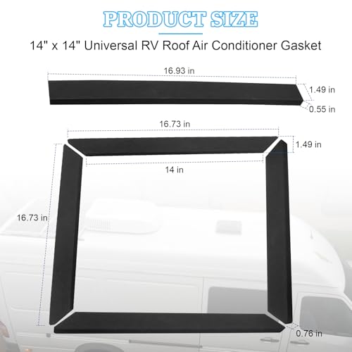 UASAM 14" x 14" Universal RV Roof Air Conditioner Gasket, Black by UASAM - Used condition - Image 2