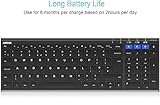 Arteck Universal Bluetooth Keyboard Multi-Device Stainless Steel Full Size Wireless Keyboard for Windows, iOS, Android, Computer Desktop Laptop Surface Tablet Smartphone Built in Rechargeable Battery - Image 5
