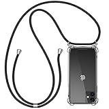 opamoo Funda con Cuerda para iPhone 11, Carcasa TPU Transparente Suave iPhone 11 Silicona Casecon Correa Colgante Ajustabl Manos Libres Collar Correa de Cuello Funda para iPhone 11-6.1"