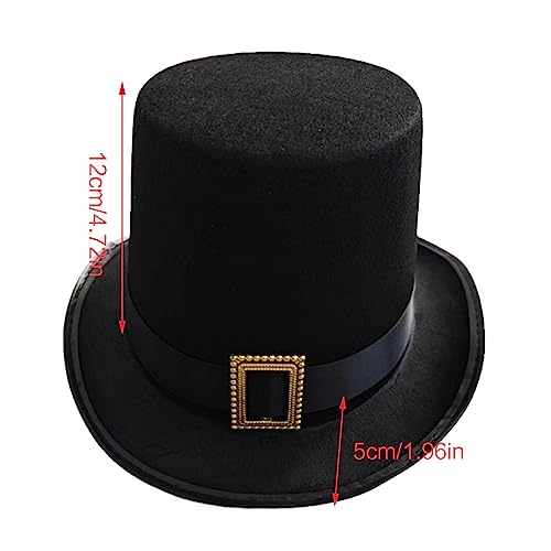 Preto Cartola Mágico Boné Para Mágico Traje Performances Peças Teatrais Musicais Chapéus Baixos Adul