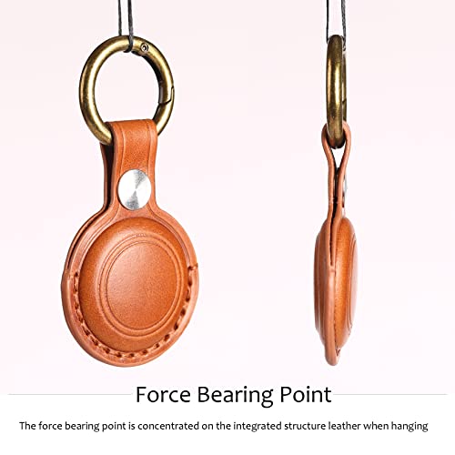 image for KEEPXYZ Genuine Leather Airtag Holder Suitable for Apple Airtag Keycha