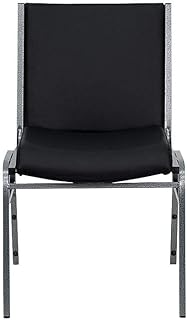 Flash Furniture HERCULES Series Heavy Duty Black Vinyl Stack Chair with Ganging Bracket