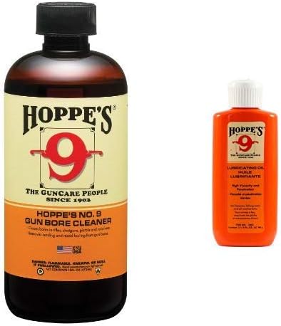 Hoppe's No. 9 Gun Bore Cleaner, 16 oz. Bottle AND Hoppe's No. 9 Lubricating Oil, 2-1/4 oz. Bottle